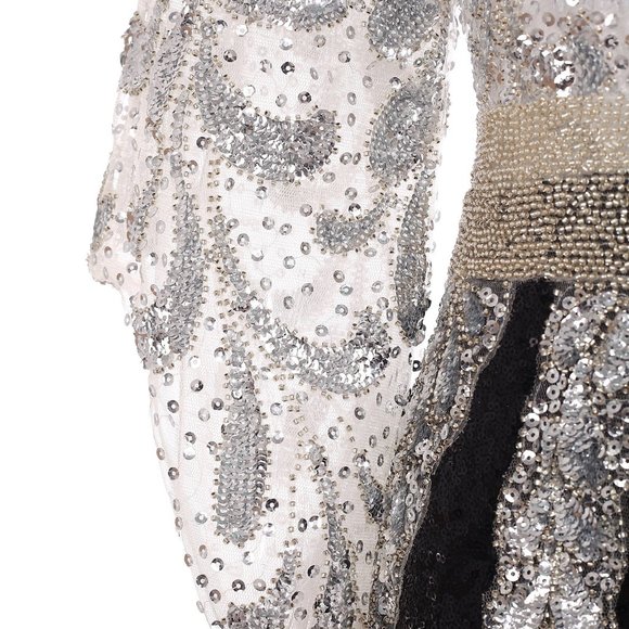 All over sequins Embroidery bodice formal evening prom dress - Picture 5 of 6